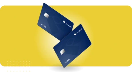 Ilustração de cartões de credito com fundo amarelo Ilustração de cartões de credito com fundo amarelo